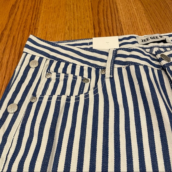 Zee Gee Why Sweeper Snap Stripe Wide-Leg Jeans 31 - Picture 7 of 15